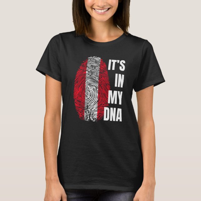 T-shirt Drapeau péruvien Dna empreintes digitales Pérou (Devant)