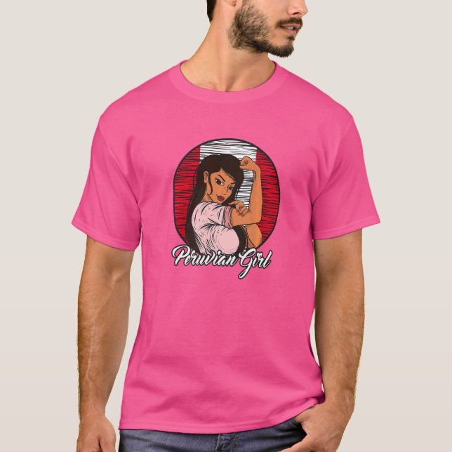 T-shirt Drapeau péruvien Pérou Fille péruvienne   (Devant)
