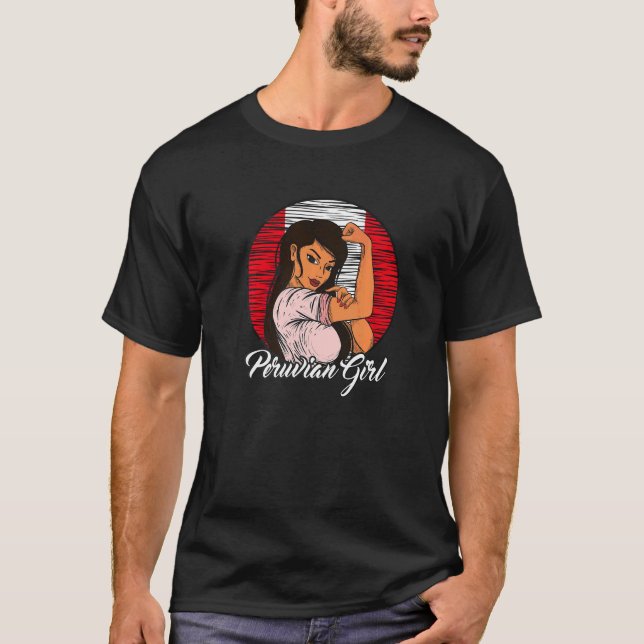 T-shirt Drapeau Péruvien Pérou Fille Péruvienne   (Devant)