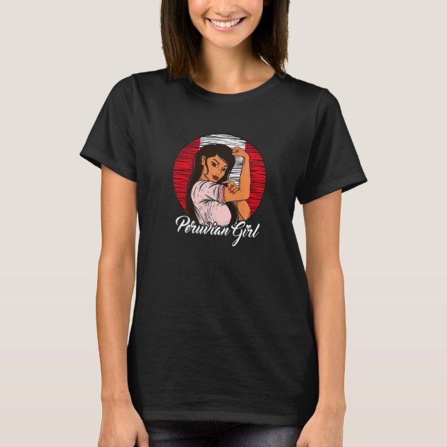 T-shirt Drapeau Péruvien Pérou Fille Péruvienne   (Devant)