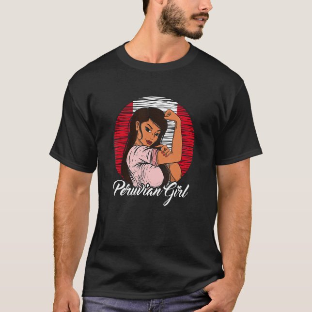 T-shirt Drapeau péruvien Pérou Peruvienne fille (Devant)