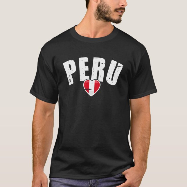 T-shirt Drapeau péruvien Vintage 1 (Devant)