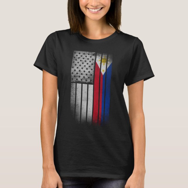 T-shirt Drapeau philippin américain (Devant)