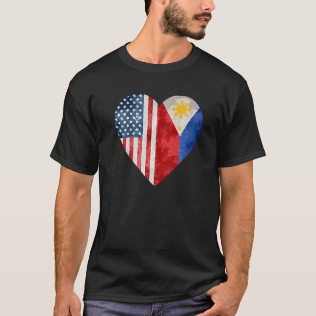 T-shirt Drapeau philippin américain des Philippines (Devant)