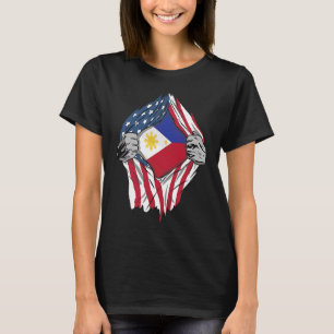 T-shirt Drapeau philippin de sang philippin en moi Philipp