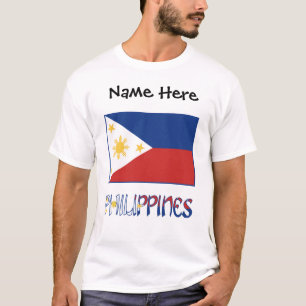 T-shirt Drapeau philippin et philippin personnalisé