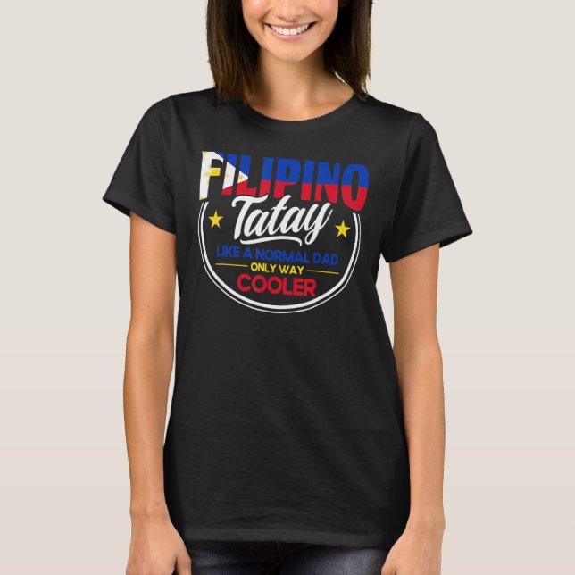 T-shirt Drapeau philippin Hommes Tatay Papa philippin Pino (Devant)