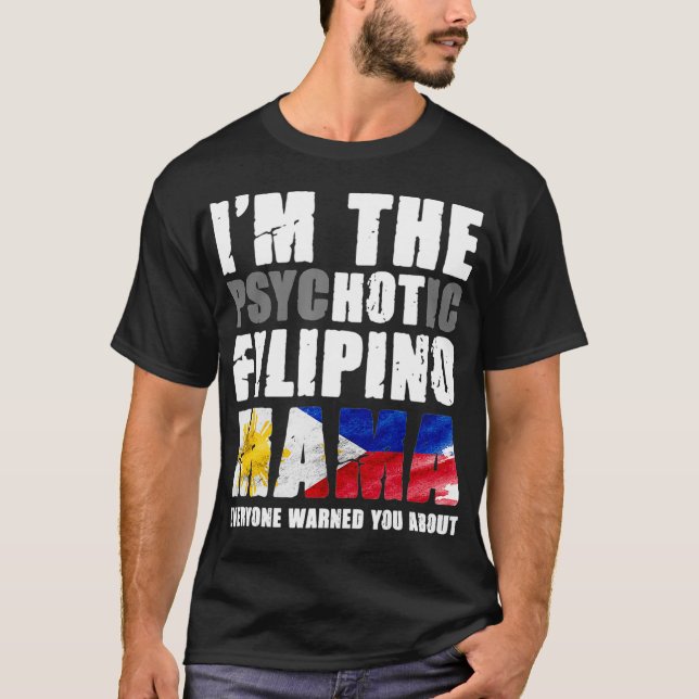 T-shirt Drapeau philippin philippin chaud Mama Philippines (Devant)