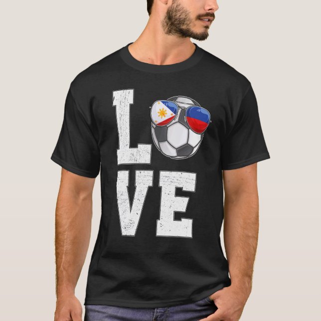 T-shirt Drapeau philippin philippin pour l'amour du footba (Devant)
