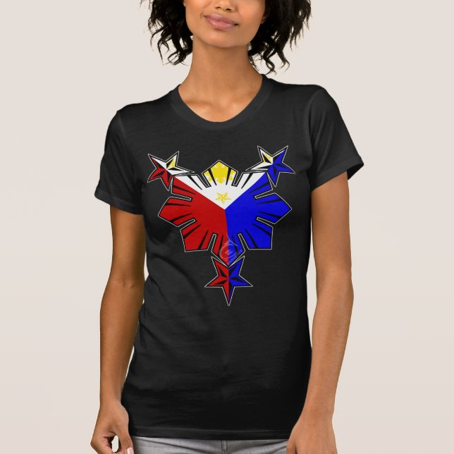 T-shirt Drapeau philippin Sun et chemise d'étoiles (Devant)