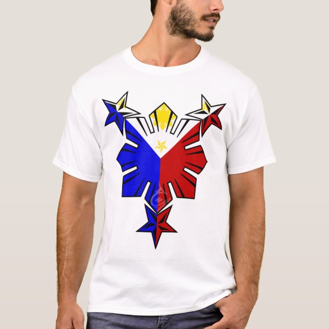 T-shirt Drapeau philippin Sun et étoiles (Devant)