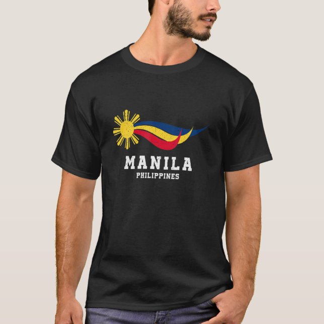 T-shirt Drapeau philippin Sun Pinay Pinoy Pride Ma (Devant)