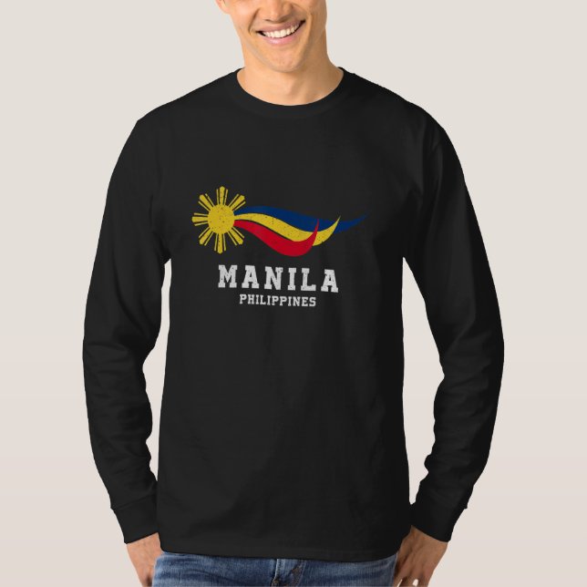 T-shirt Drapeau philippin Sun Pinay Pinoy Pride Ma (Devant)