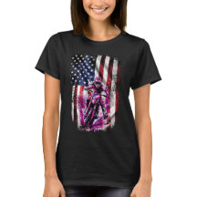 Drapeau Pink Motocross Girl American Patriotic