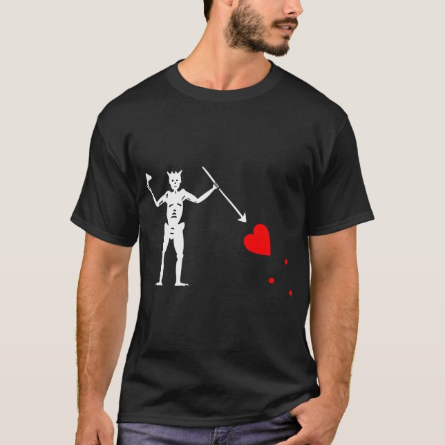 T-shirt Drapeau pirate Jolly roger de Barbe Noire (Devant)