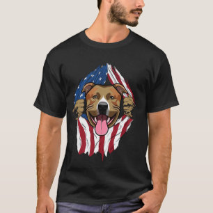 T-shirt Drapeau Pitbull américain