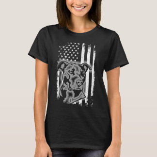 T-shirt Drapeau Pitbull américain Patriotic Pit Bull Dog L