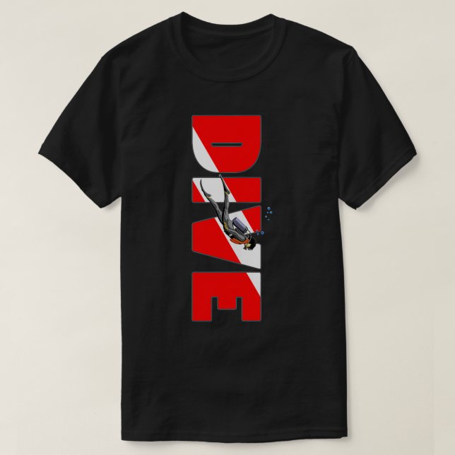 T-shirt Drapeau Plongée Scuba Diver Down (Design devant)