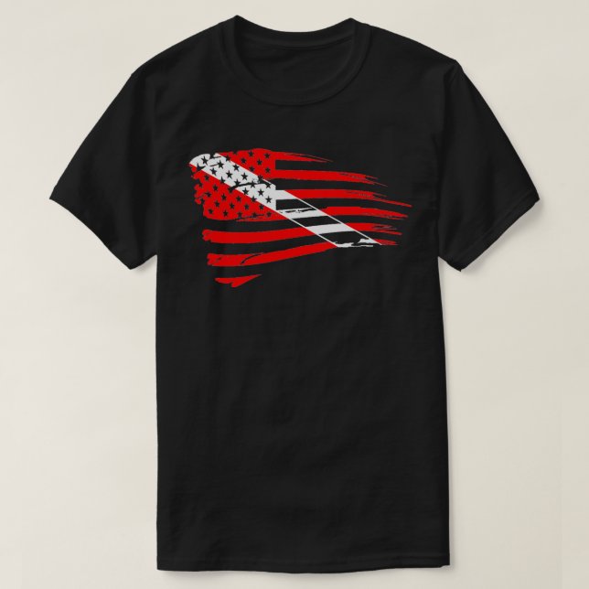 T-shirt Drapeau Plongée Scuba Patriotique (Design devant)