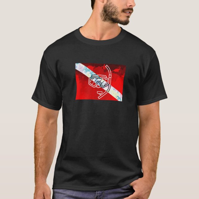 T-shirt Drapeau Plongée Snorkel Dive Masque Plongée Plongé (Devant)