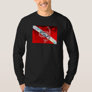 T-shirt Drapeau Plongée Snorkel Dive Masque Plongée Plongé