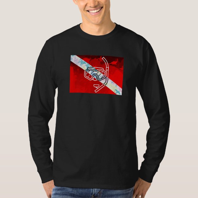 T-shirt Drapeau Plongée Snorkel Dive Masque Plongée Plongé (Devant)