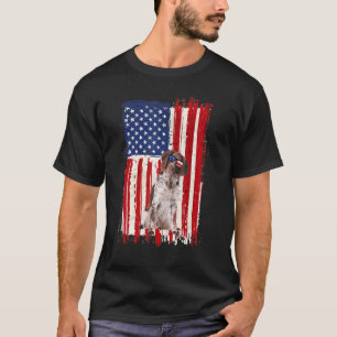 T-shirt Drapeau Pointer Dog Américain Indépendance Patriot