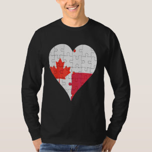 T-shirt Drapeau polonais canadien cœur