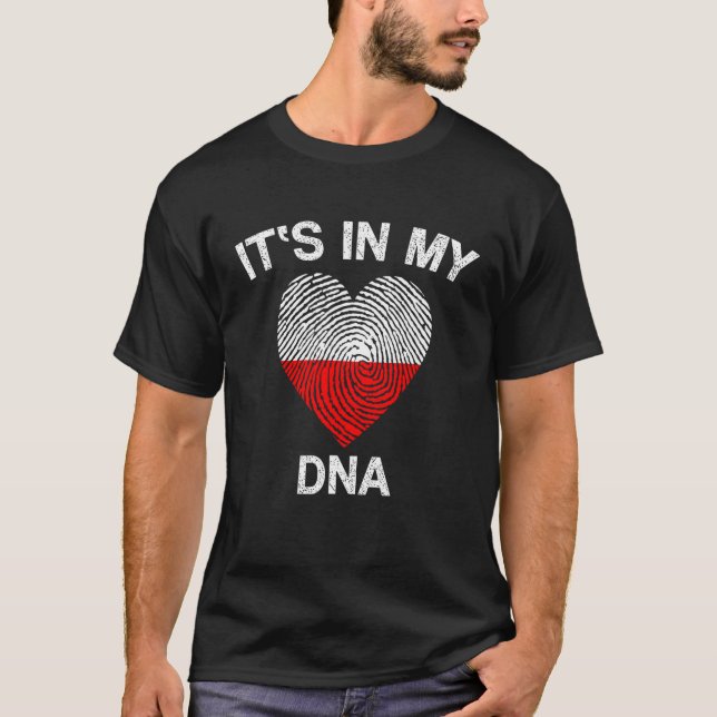 T-shirt Drapeau polonais - C'est dans mon Adn Pologne Drap (Devant)
