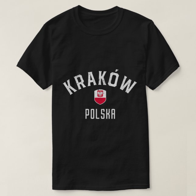 T-shirt Drapeau polonais de Cracovie Pologne Krakow Polska (Design devant)