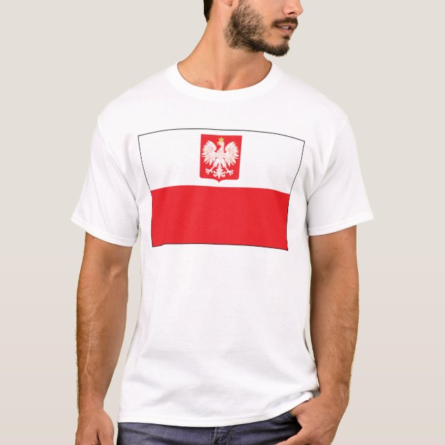 T-shirt Drapeau polonais de faucon (Devant)