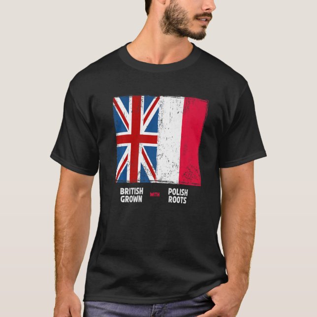 T-shirt Drapeau polonais & Drapeau Union Jack & Idées Pols (Devant)