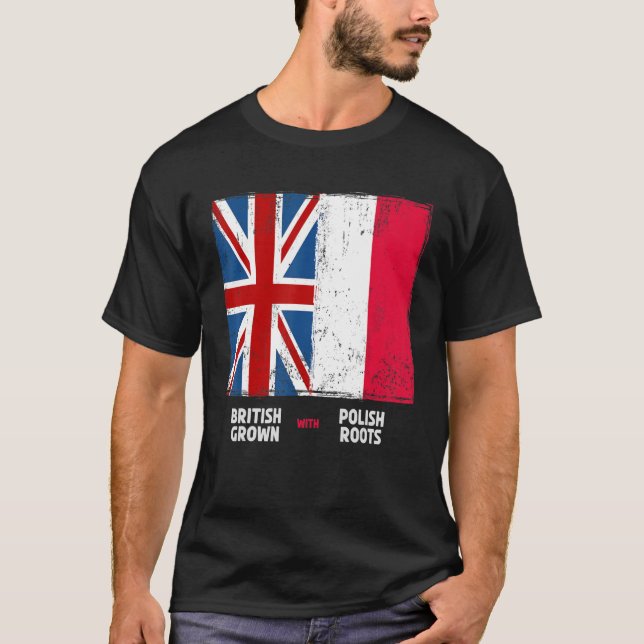 T-shirt Drapeau polonais & Drapeau Union Jack & Idées Pols (Devant)