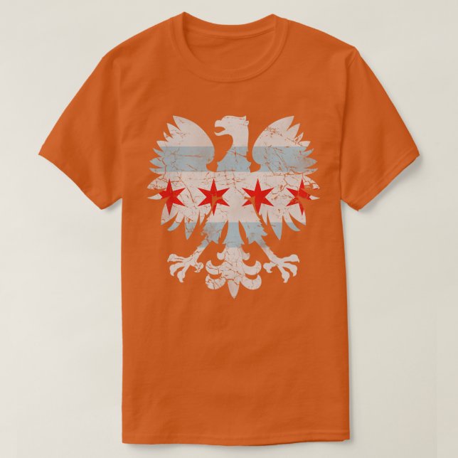 T-shirt Drapeau polonais Eagle Chicago (Design devant)