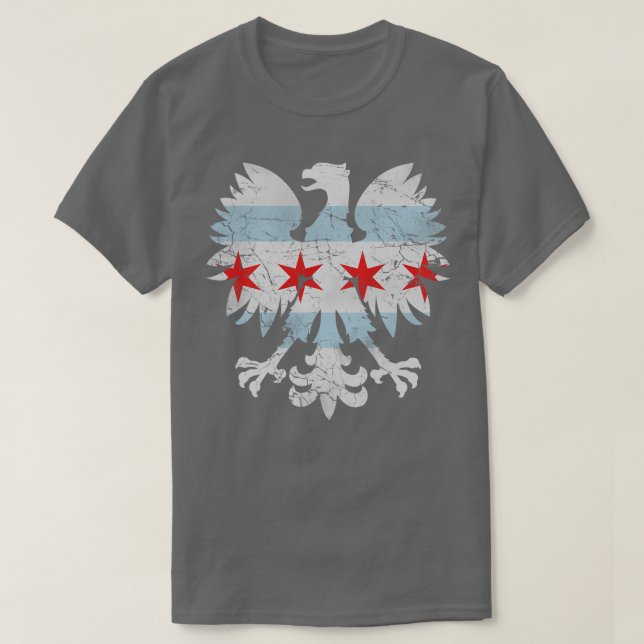 T-shirt Drapeau polonais Eagle Chicago (Design devant)
