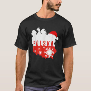 T-shirt Drapeau Polska Aigle Pays Fierté Santa Hat Christm