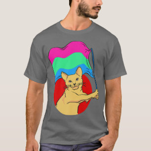 T-shirt Drapeau Polyseual Cat Identité sexuelle Non binair