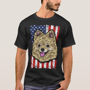 T-shirt Drapeau Pomeranian Usa