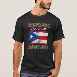 T-shirt Drapeau porto-ricain du Mois du patrimoine hispani