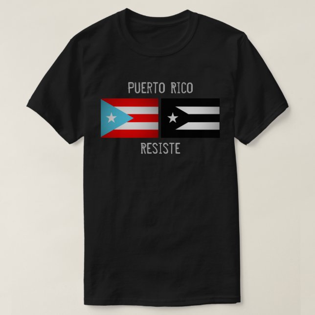 T-shirt Drapeau porto-ricain et drapeau de résistance (Design devant)