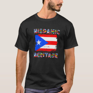 T-shirt Drapeau Porto-Ricain Vintage Porto Rico Hispanique