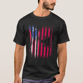 T-shirt Drapeau Porto Rico Albanie Grosse Pays Drapeaux Ba