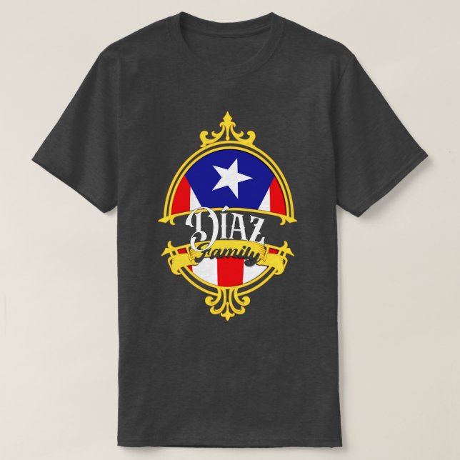 T-shirt Drapeau Porto Rico de la famille Diaz (Design devant)