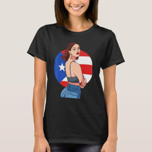 T-shirt Drapeau Porto Rico de la fille hispanique portoric