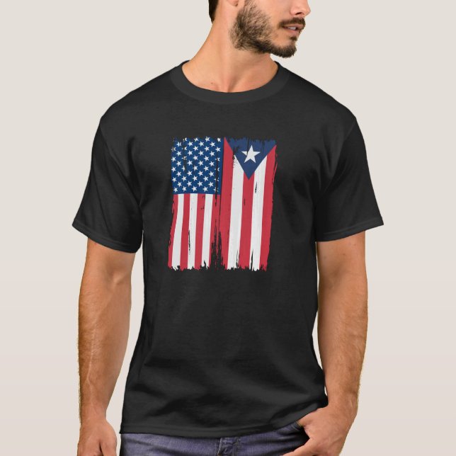 T-shirt Drapeau Porto Rico États-Unis  (Devant)
