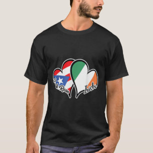 T-shirt Drapeau Porto Rico Irlande Demi-Porto-Rico Demi-Ir
