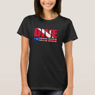 T-shirt Drapeau Porto Rico PR Drapeau Scuba Diver Design