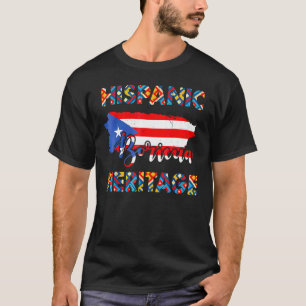 T-shirt Drapeau Portoricain Patrimoine Hispanique Boricua