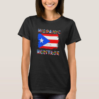 T-shirt Drapeau Portoricain Vintage Porto Rico Hispanique