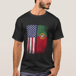 T-shirt Drapeau portugais américain Portugal Amérique